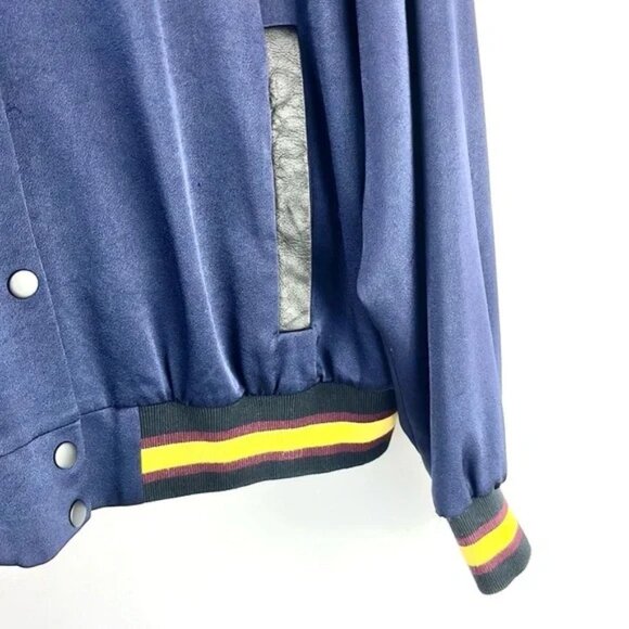 DKNY x Cara Delevingne Midnight Striped-Trim Varsity Jacket - Picture 5 of 11